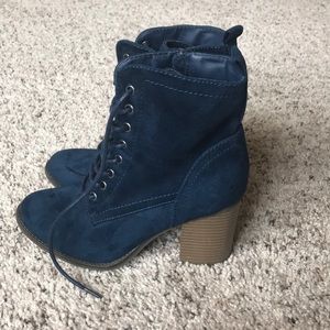 Blue suede boots/booties